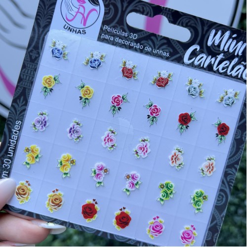 Mini Cartelão 3D (30 unidades) Flores