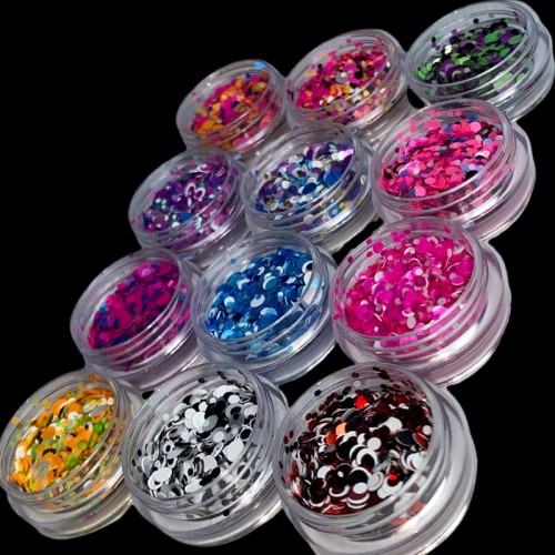 Kit Glitter Bolinhas Coloridas 12 Unidades